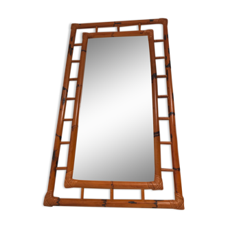 Miroir en bambou vintage