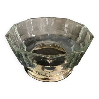 Italy glass and silver metal bowl - art deco style