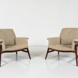 Mid-Century Modern Pair of Armchairs in the style of Gianfranco Frattini, Italy, 1960s