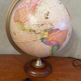 Globe vintage pied en bois