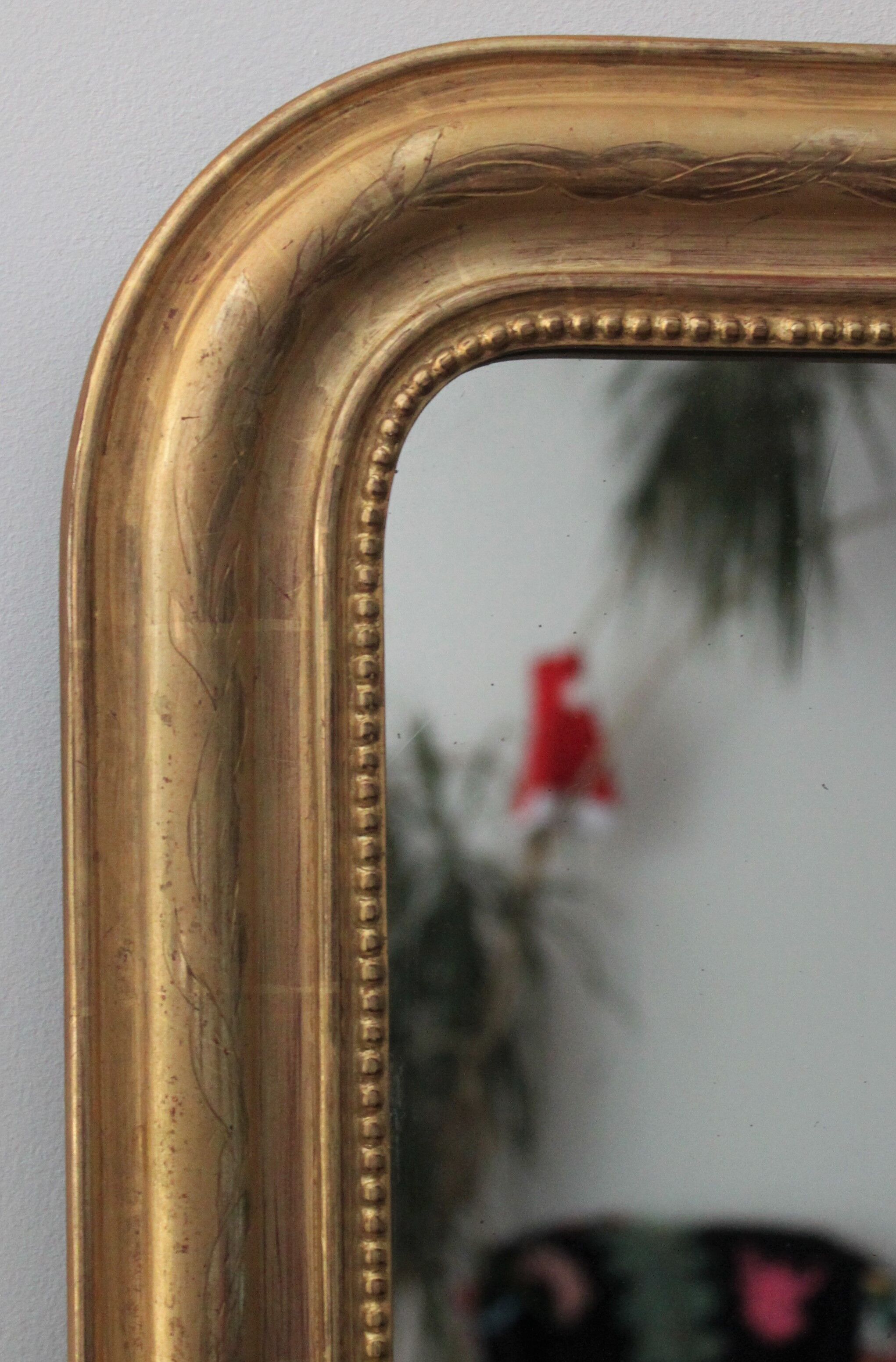 Gilded Louis Philippe mirror dated 1896