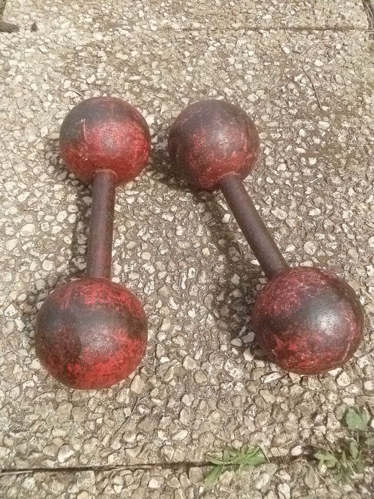Pair of old dumbbells