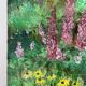 Flower garden and stream, signed