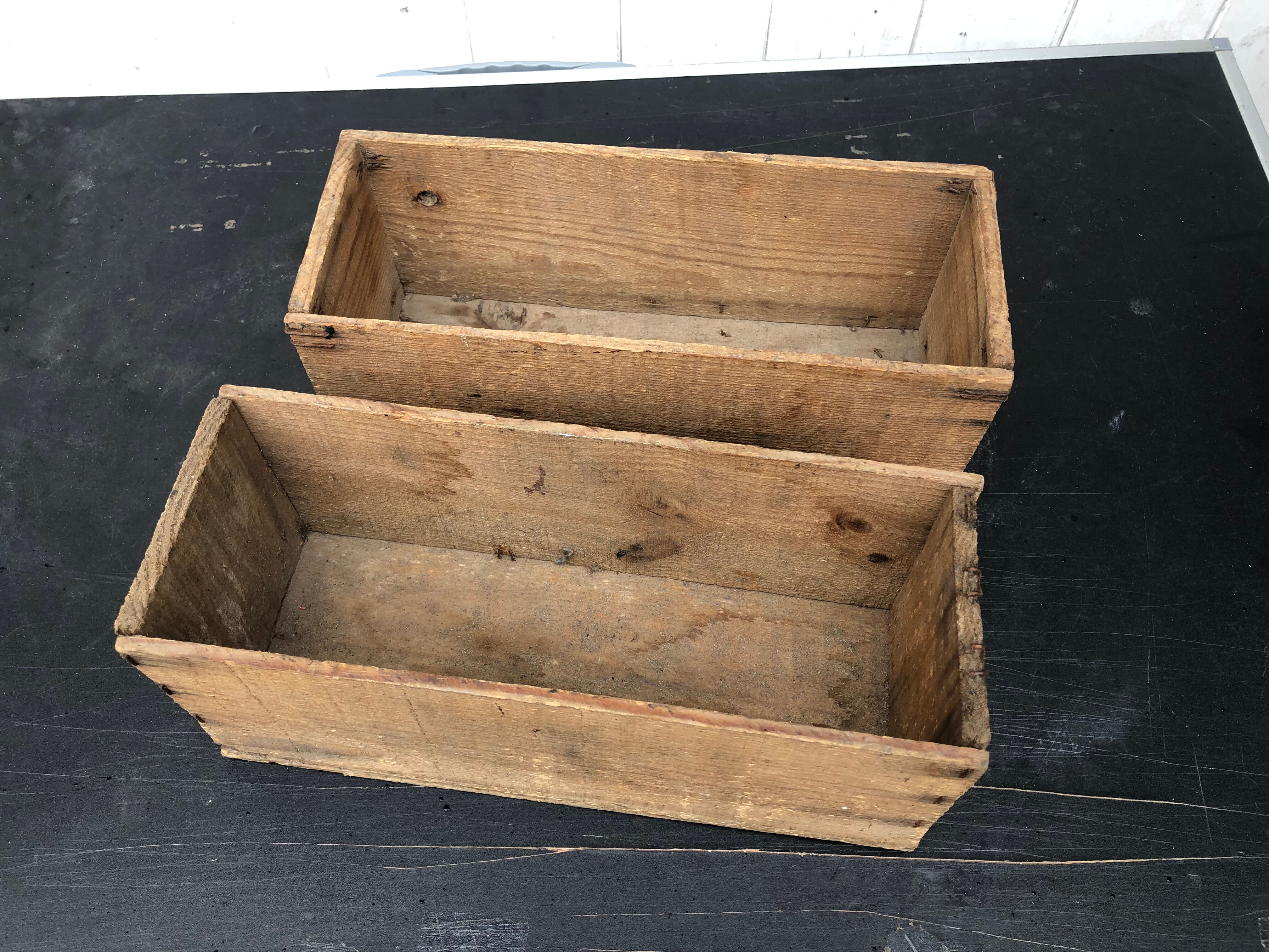 Old wood storage boxes