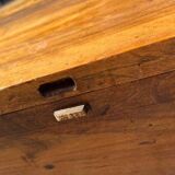 Half-moon table in solid walnut