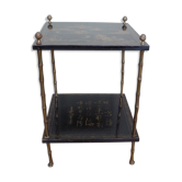 Table Maison Baguès Paris, bronze bambou et laque de chine