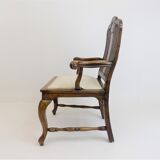 Chaise en bois néobaroque avec vannerie viennoise
