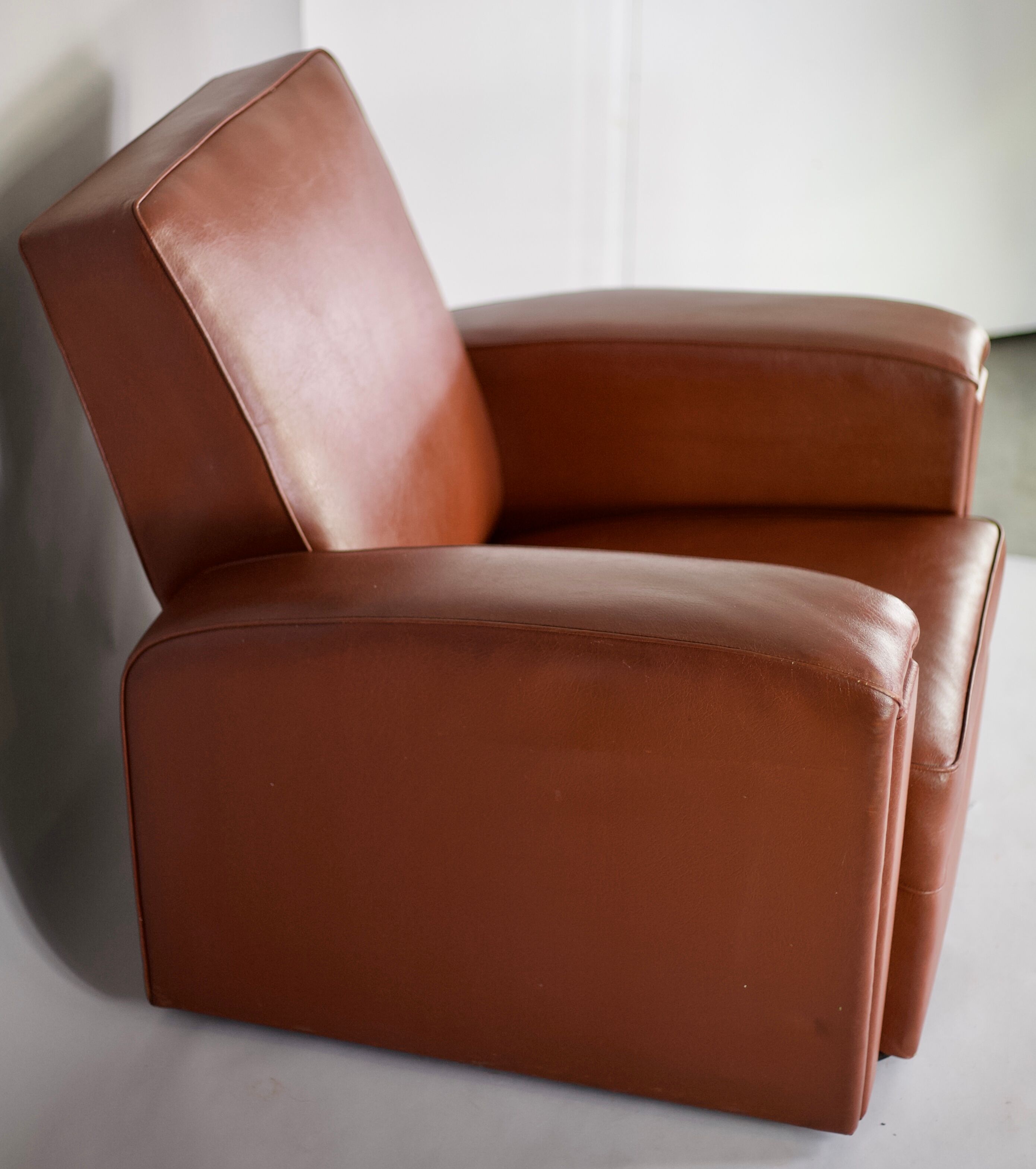 Armchair edited by Airborne, faux leather, France, circa 1950