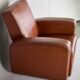 Armchair edited by Airborne, faux leather, France, circa 1950