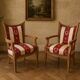 Paire de fauteuils gondole d'enfant de style Empire en merisier