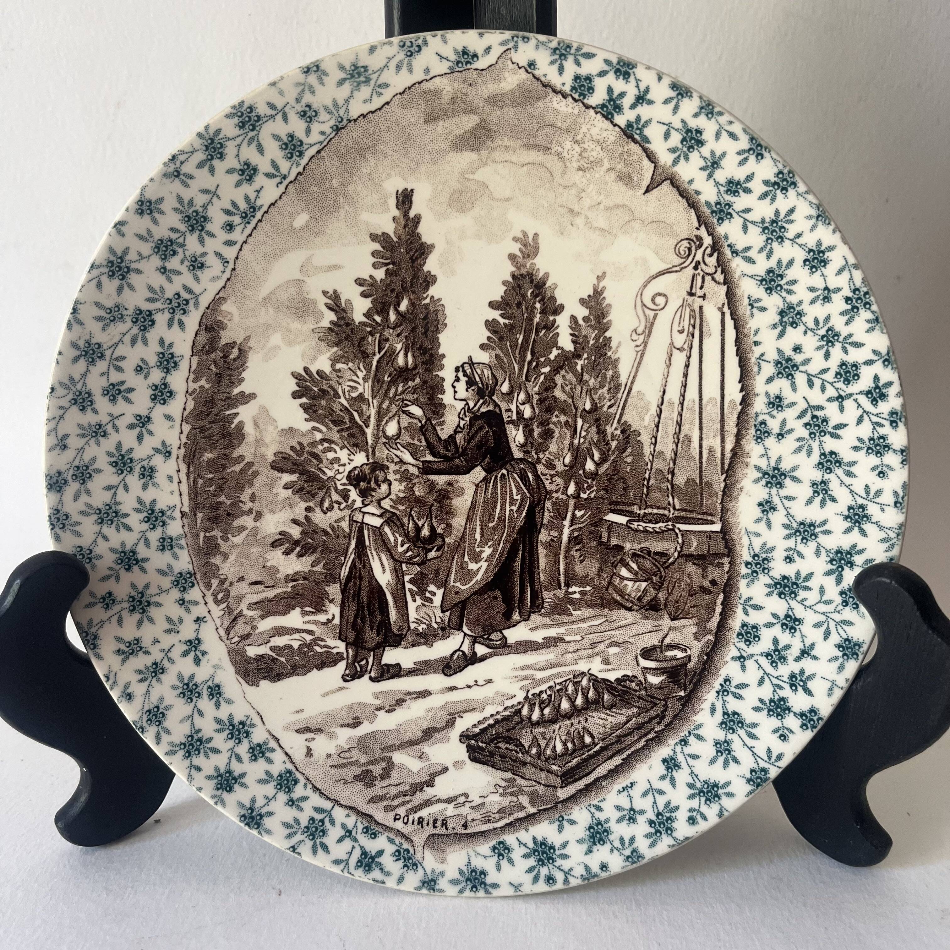 6 assiettes décoratives Sarreguemines - Arbres fruitiers