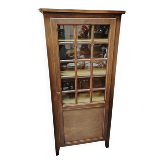 Tall Solid Wood Display Cabinet with Crossbars – Chic Country Style