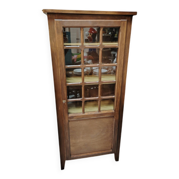 Tall Solid Wood Display Cabinet with Crossbars – Chic Country Style