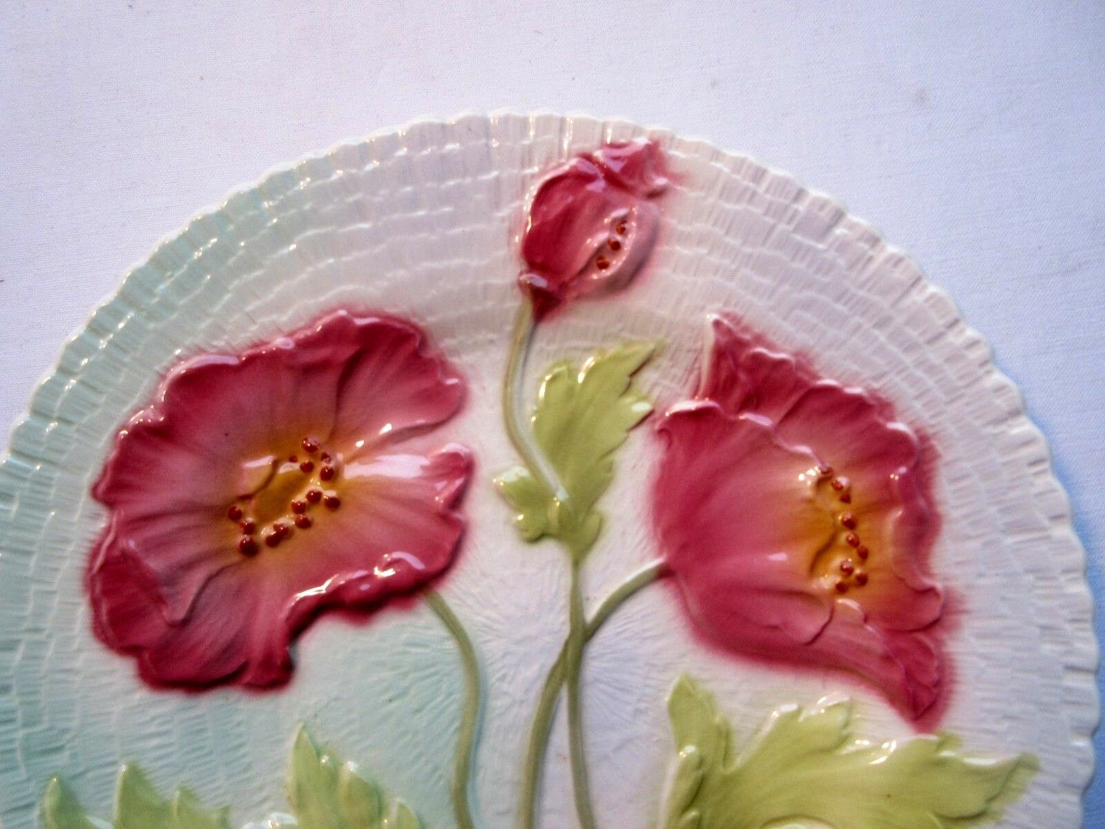 Saint Clément Art Deco decorative plate: Red poppies