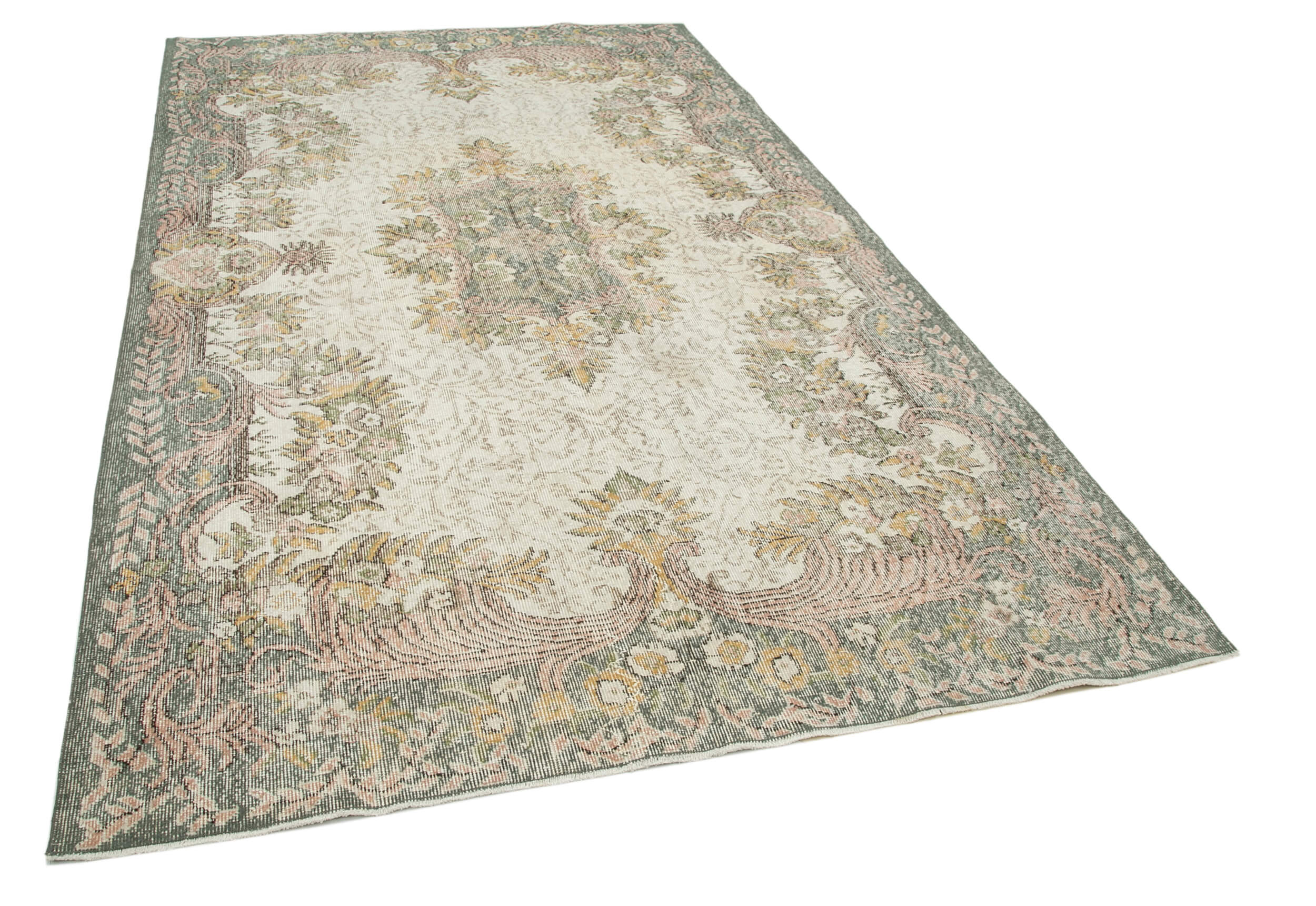 Hand-Knotted Decorative Turkish Beige Carpet 176 cm x 300 cm - 25022