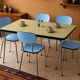 2 sky blue formica chairs - very good vintage condition