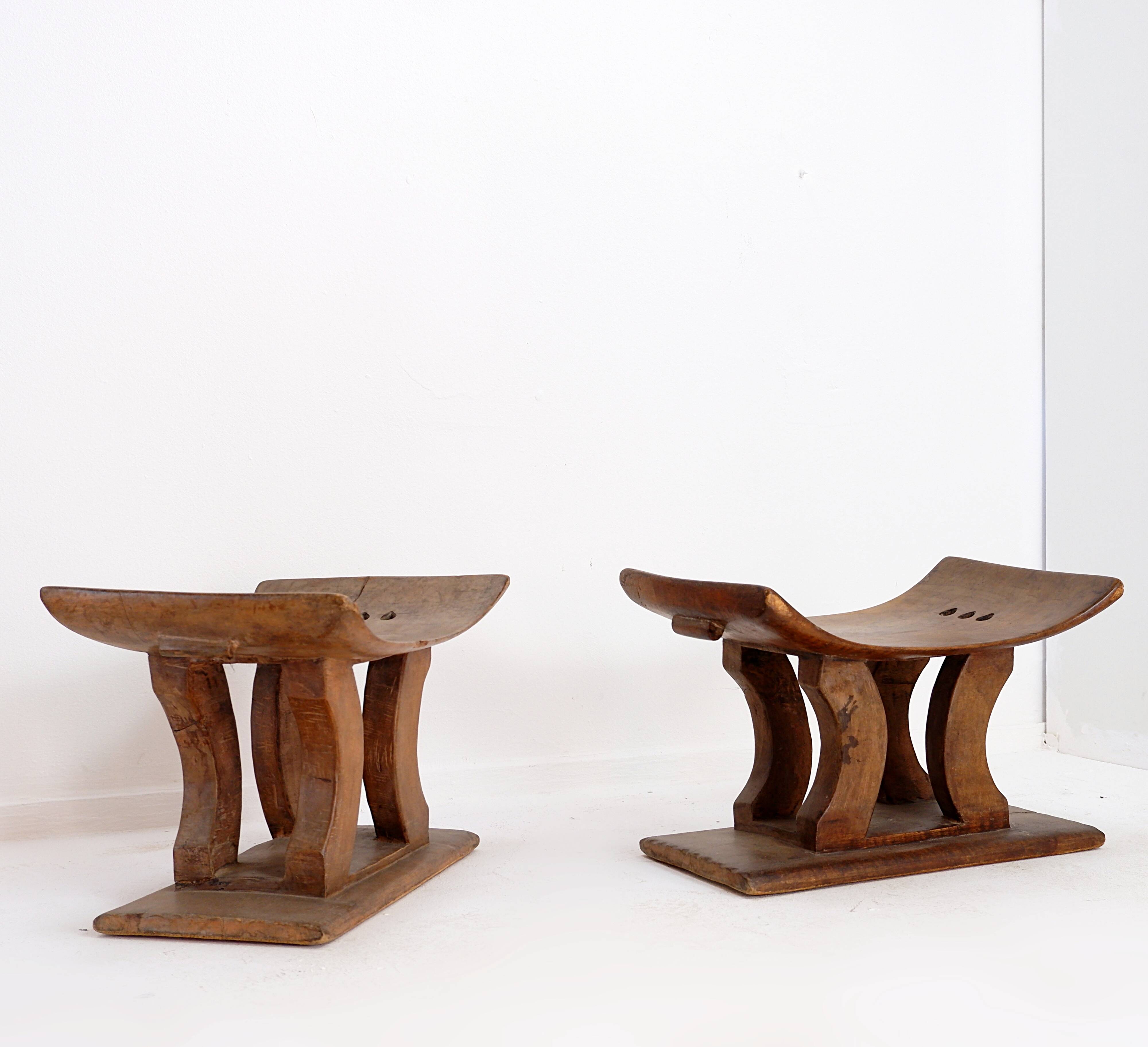 Pair of African Ashanti stools