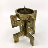 Brutalist candlestick • Austria • Brass • 1970
