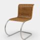 Mr10 chair set in rattan by Ludwig Mies van der Rohe