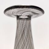 Black Murano Glass Bottle Vase "Mezza Filigrana" by Dino Martens for Aureliano Toso