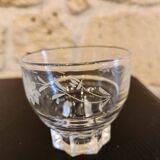 8 verres vintage en verre gravé pied étoile