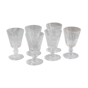 6 verres à vin blanc en cristal