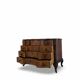 serpentine commode in antique walnut