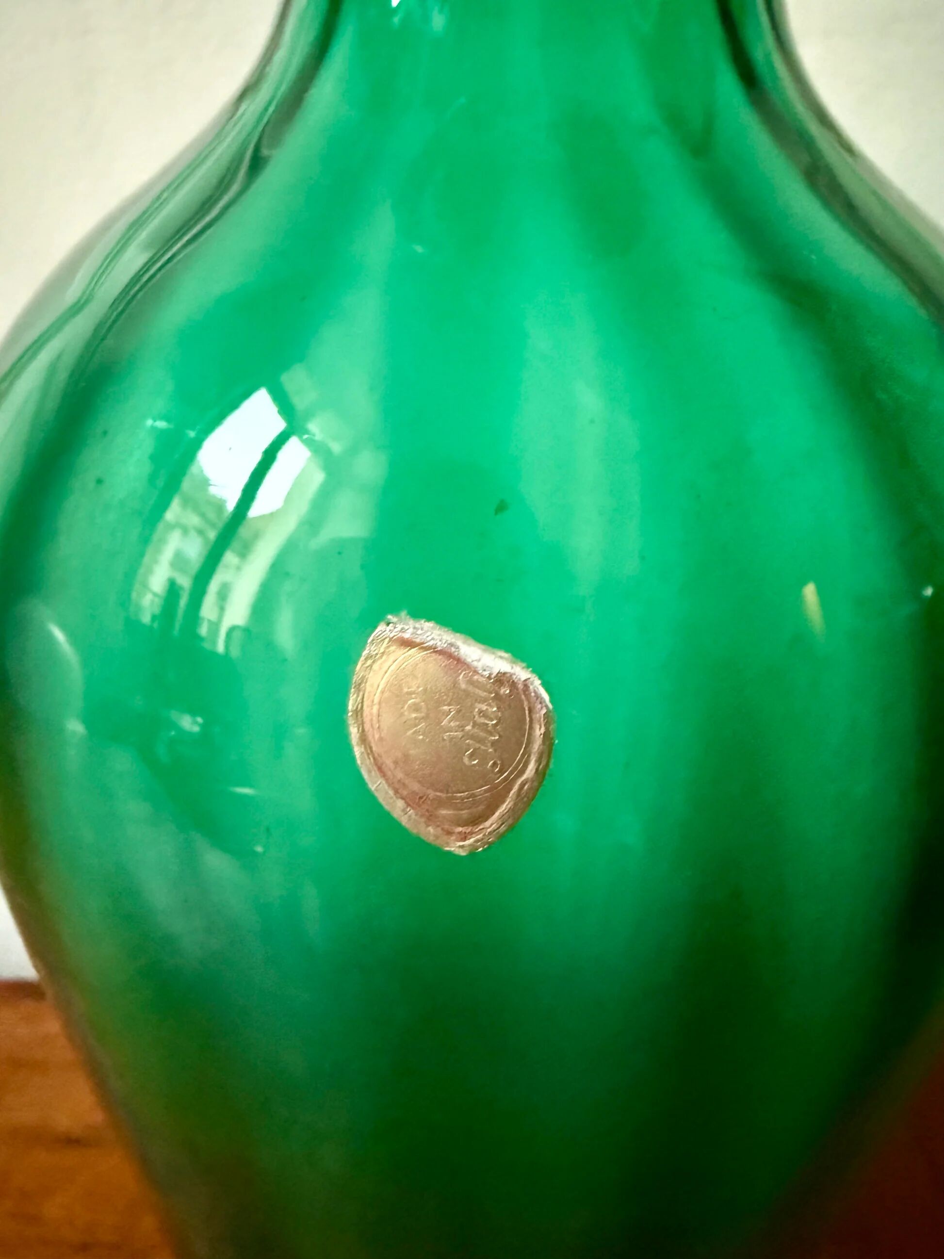 Italian blown glass vase