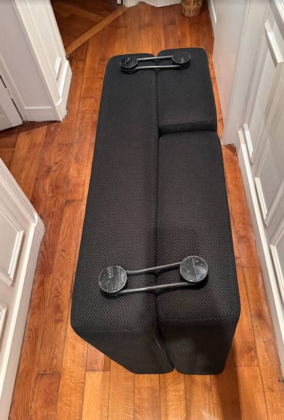 Chauffeuse convertible Trix tissu noir / Lit d'appoint Kartell