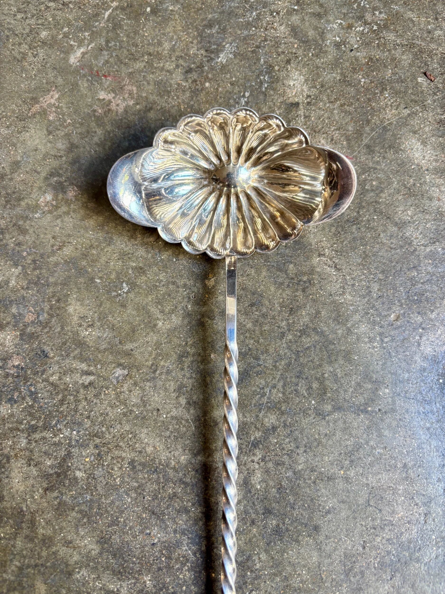 Punch ladle Christofle in ebony and silver-plated metal