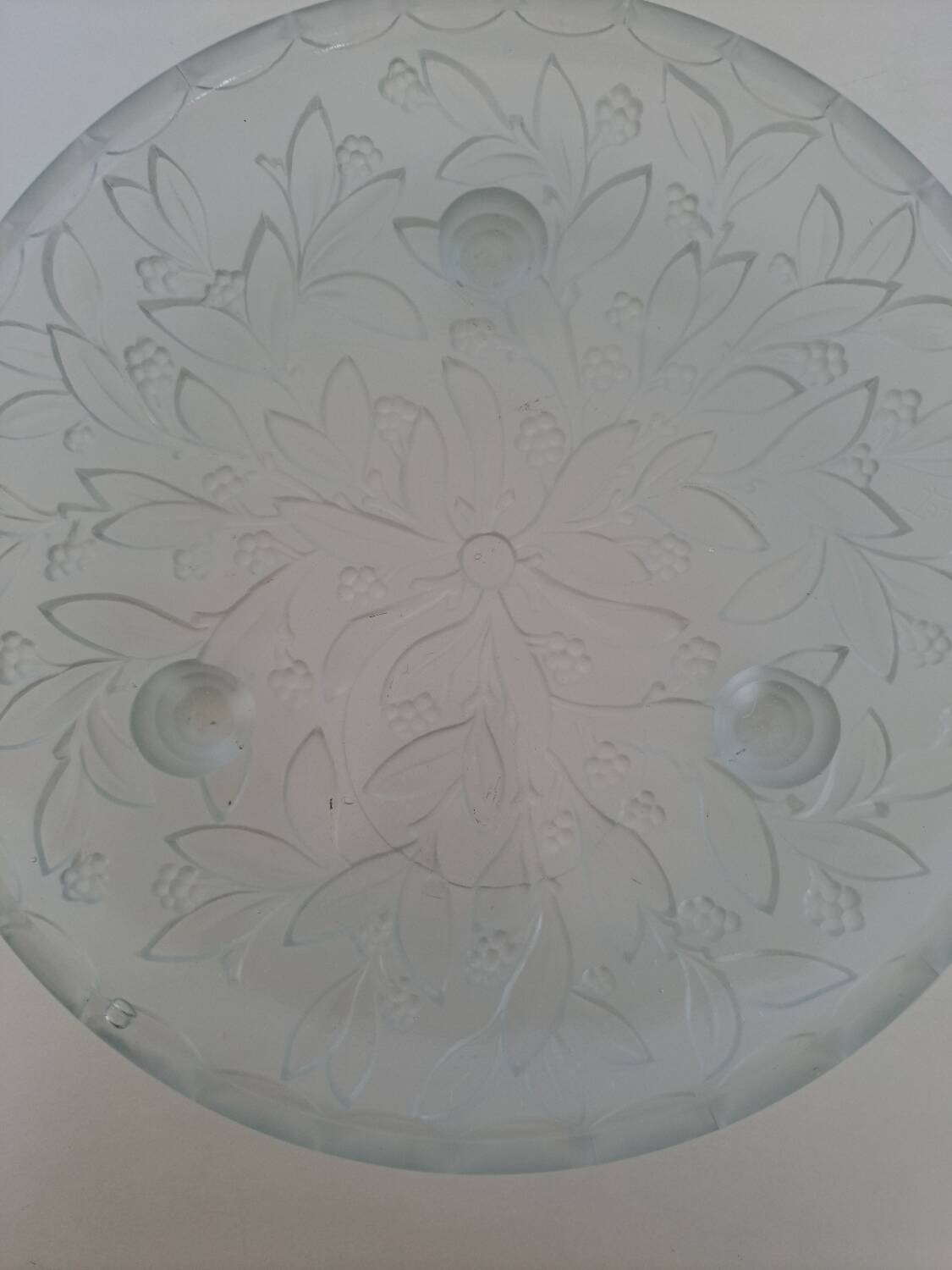 Art Deco opalescent glass bowl signed Espaivet