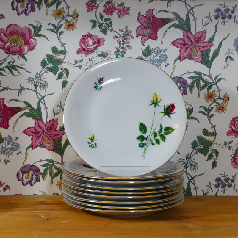 Vintage Bavaria Dessert Plates - Antique Dessert Plates