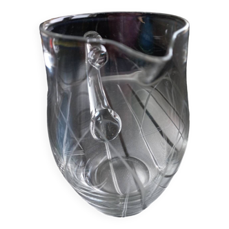 Clear glass pitcher