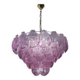 Large Retro Shell Glass Lavender Blue Chandelier