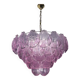 Large Retro Shell Glass Lavender Blue Chandelier