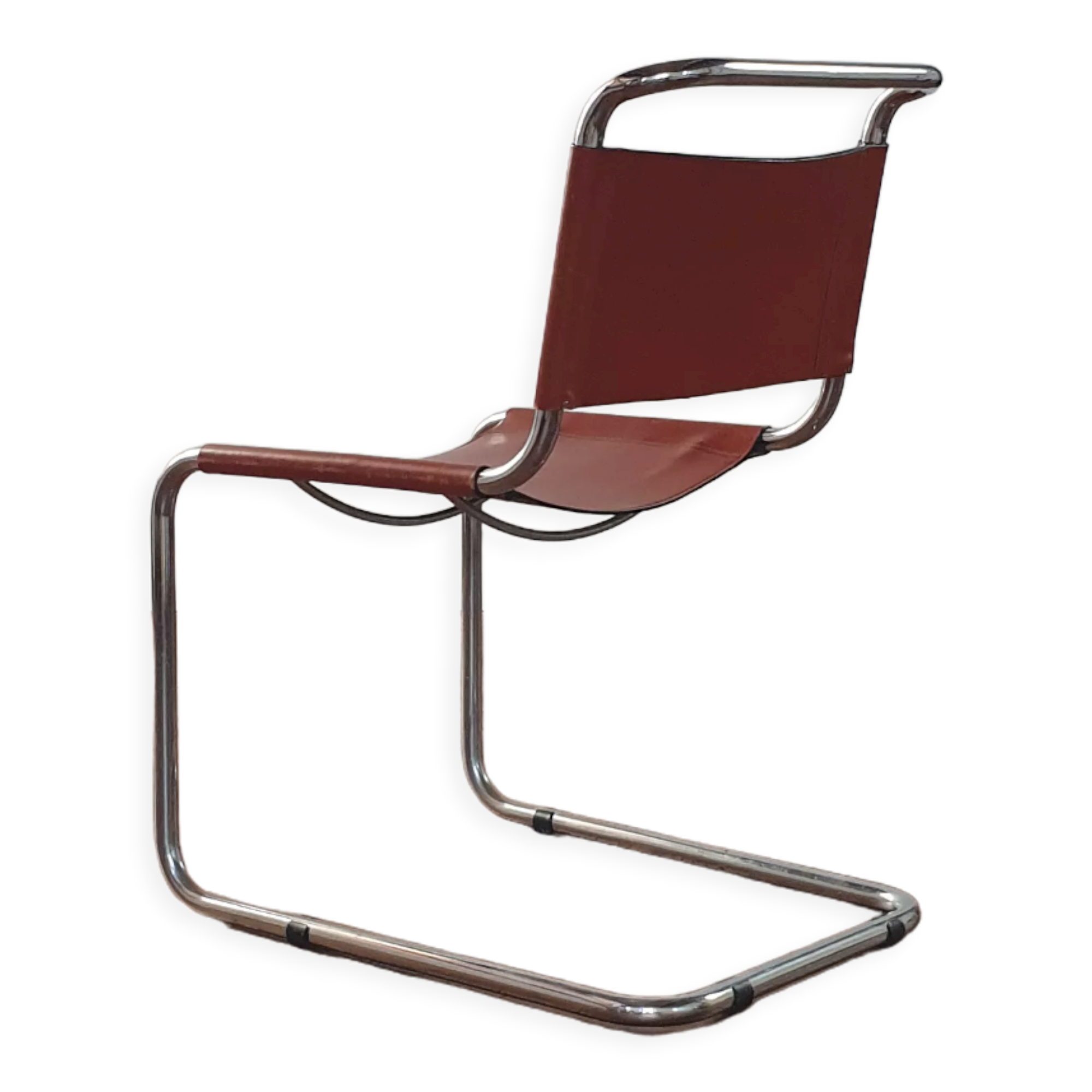 Bauhaus cognac leather chair b33 by Marcel Breuer