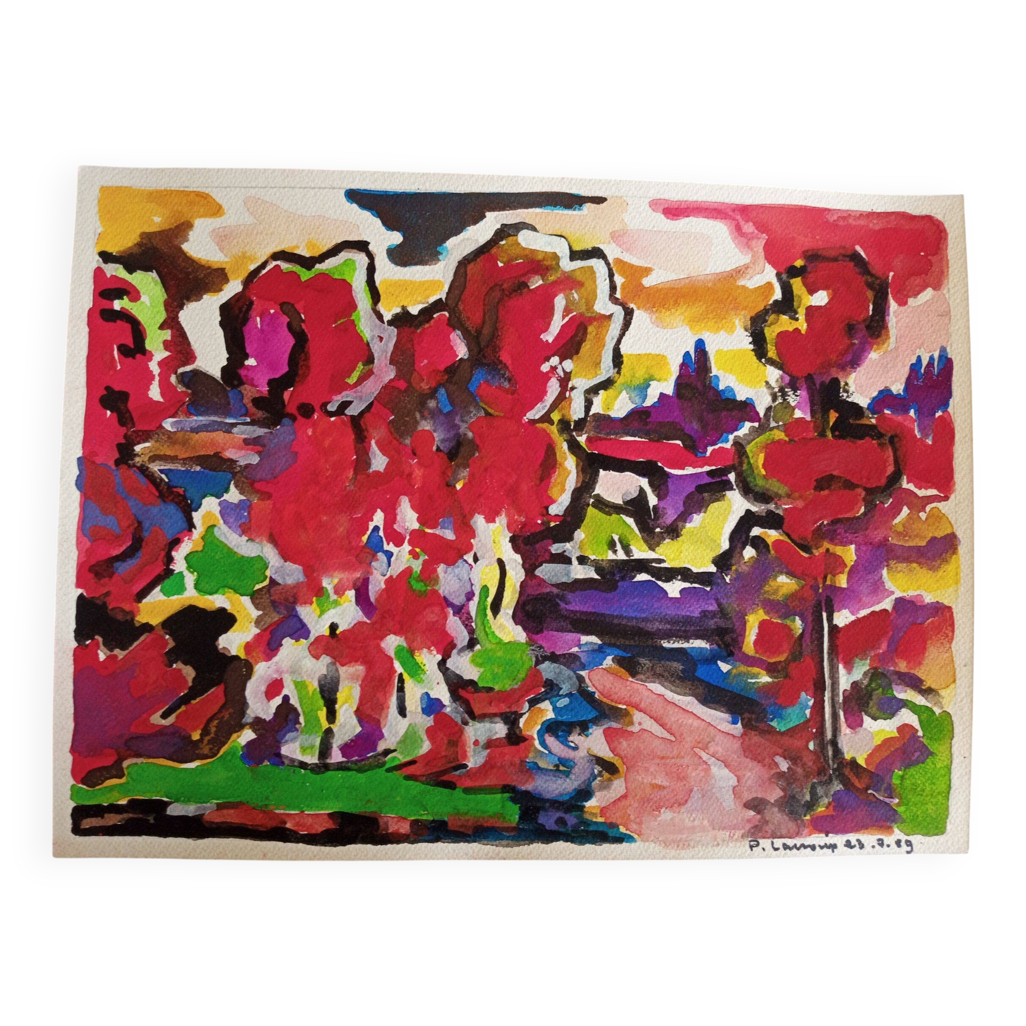 Pierre Lacroux (1909-1993) Gouache on paper 24 x 32 cm - from 1989 - (281)