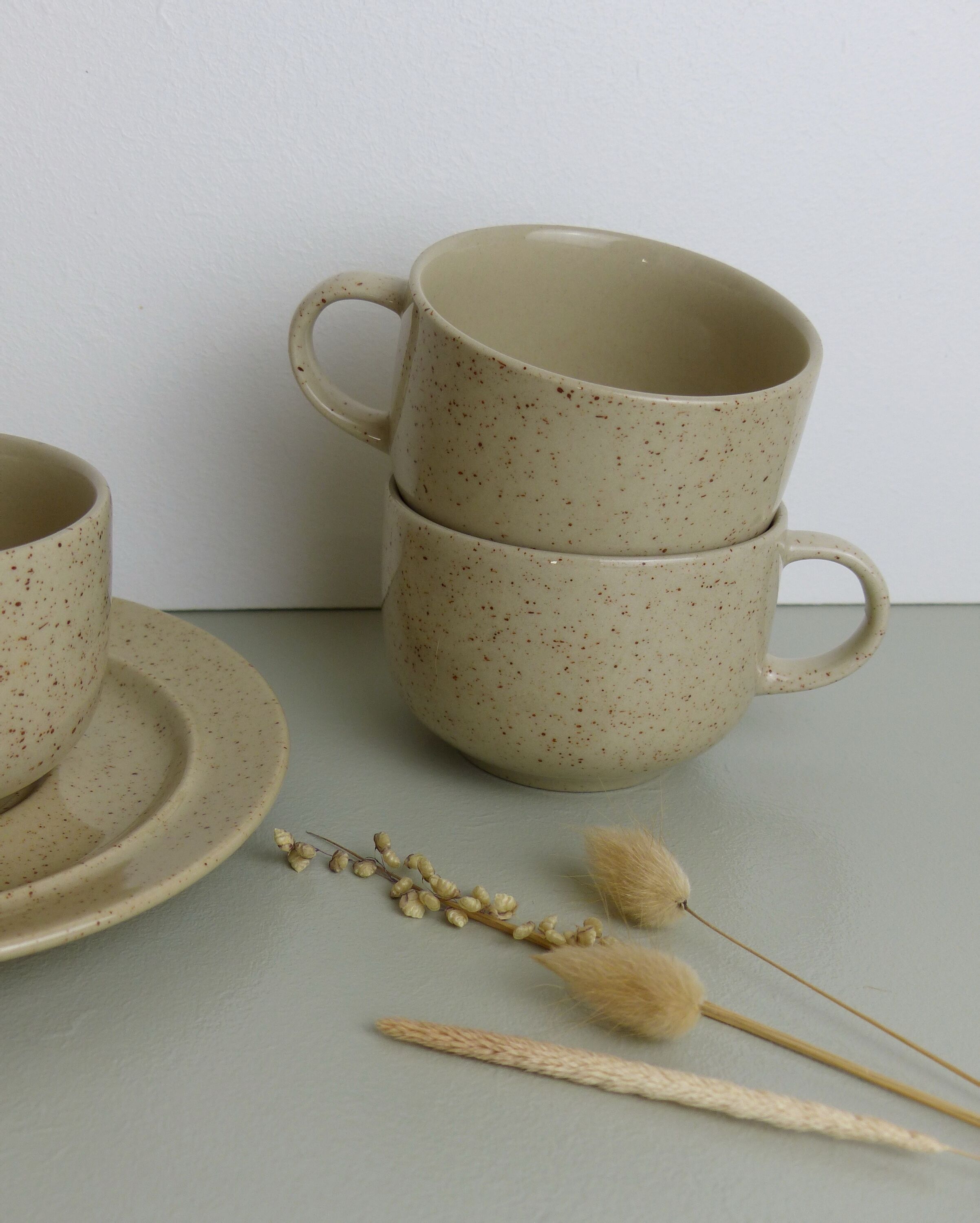 6 cups speckled sandstone