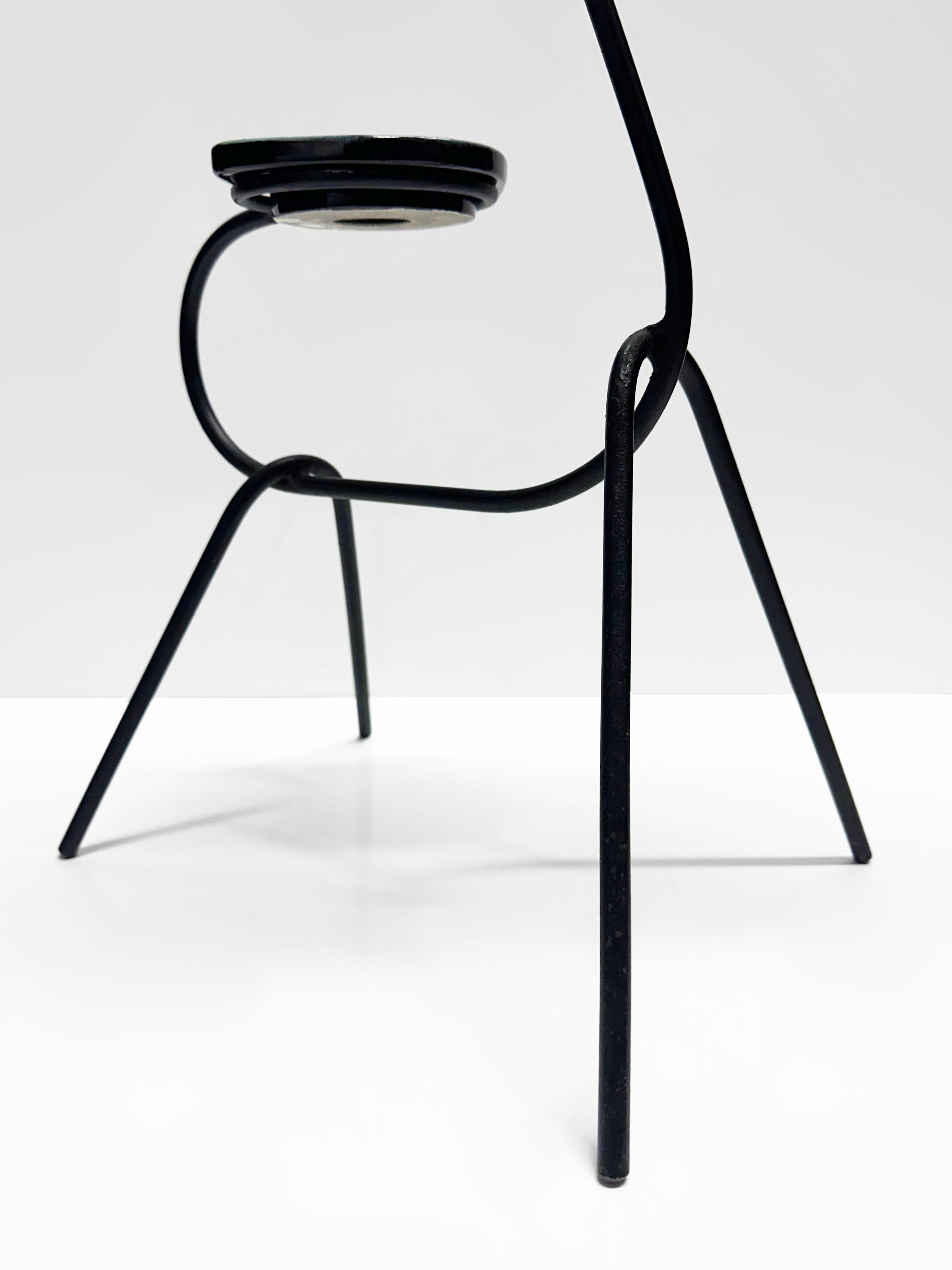 Animal-shaped pocket table in wrought iron and ceramic. France, 1960s.
