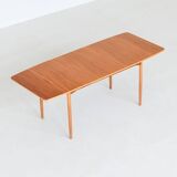 Hans Wegner drop-leaf dining table in beach and teak Denmark 1950