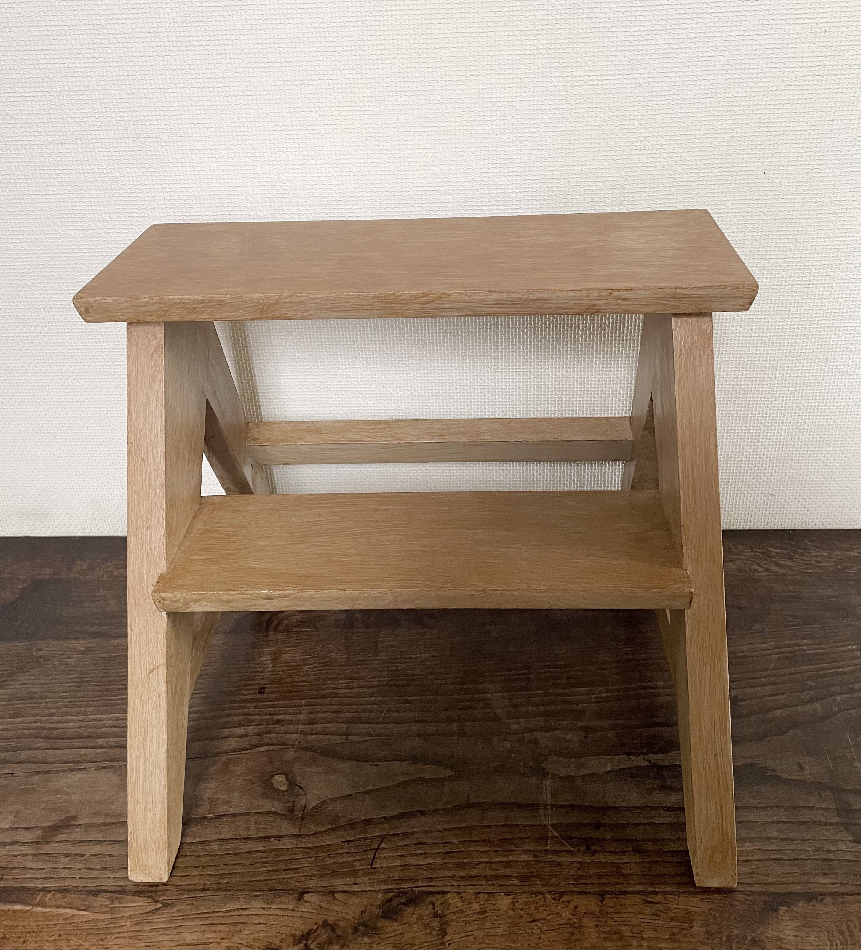 Weathered wooden step stool