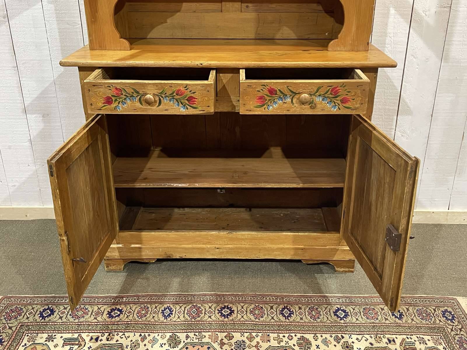 Two-piece pine sideboard from the 1930s