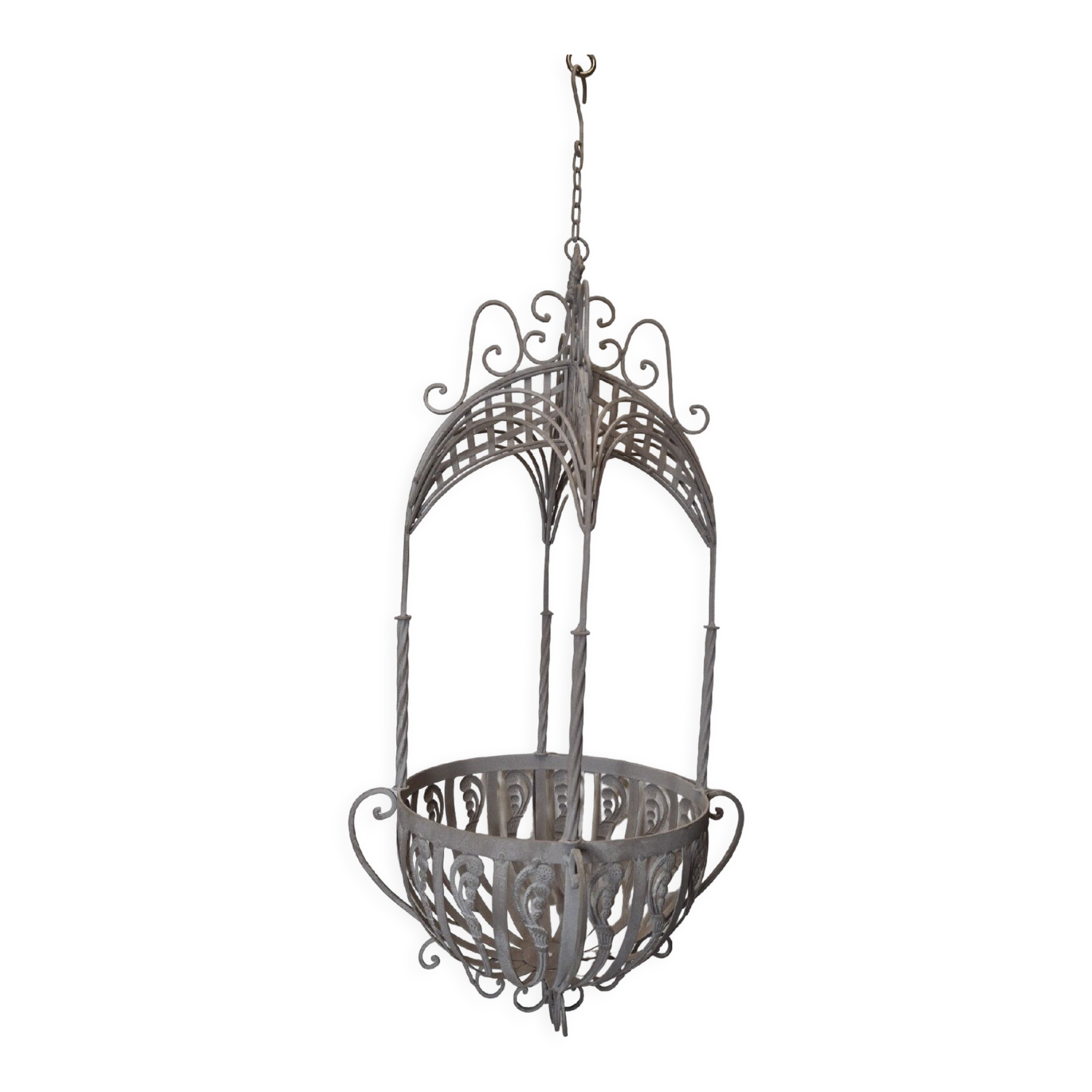 Lantern-shaped pendant lamp for iron flowers