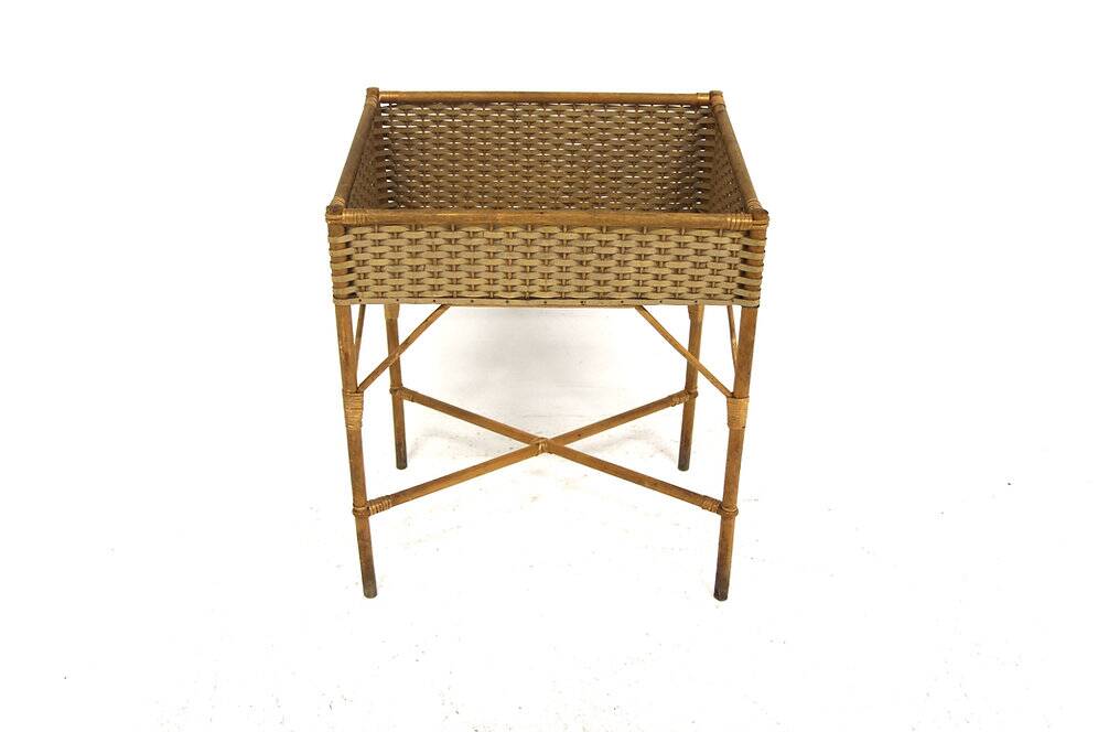 Scandinavian rattan indoor planter, Sweden, 1950s
