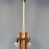 Scandinavian chandelier in solid teak with plexiglass resin shades – 1960s