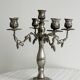 Chandelier, antique 5-branch metal candlestick.