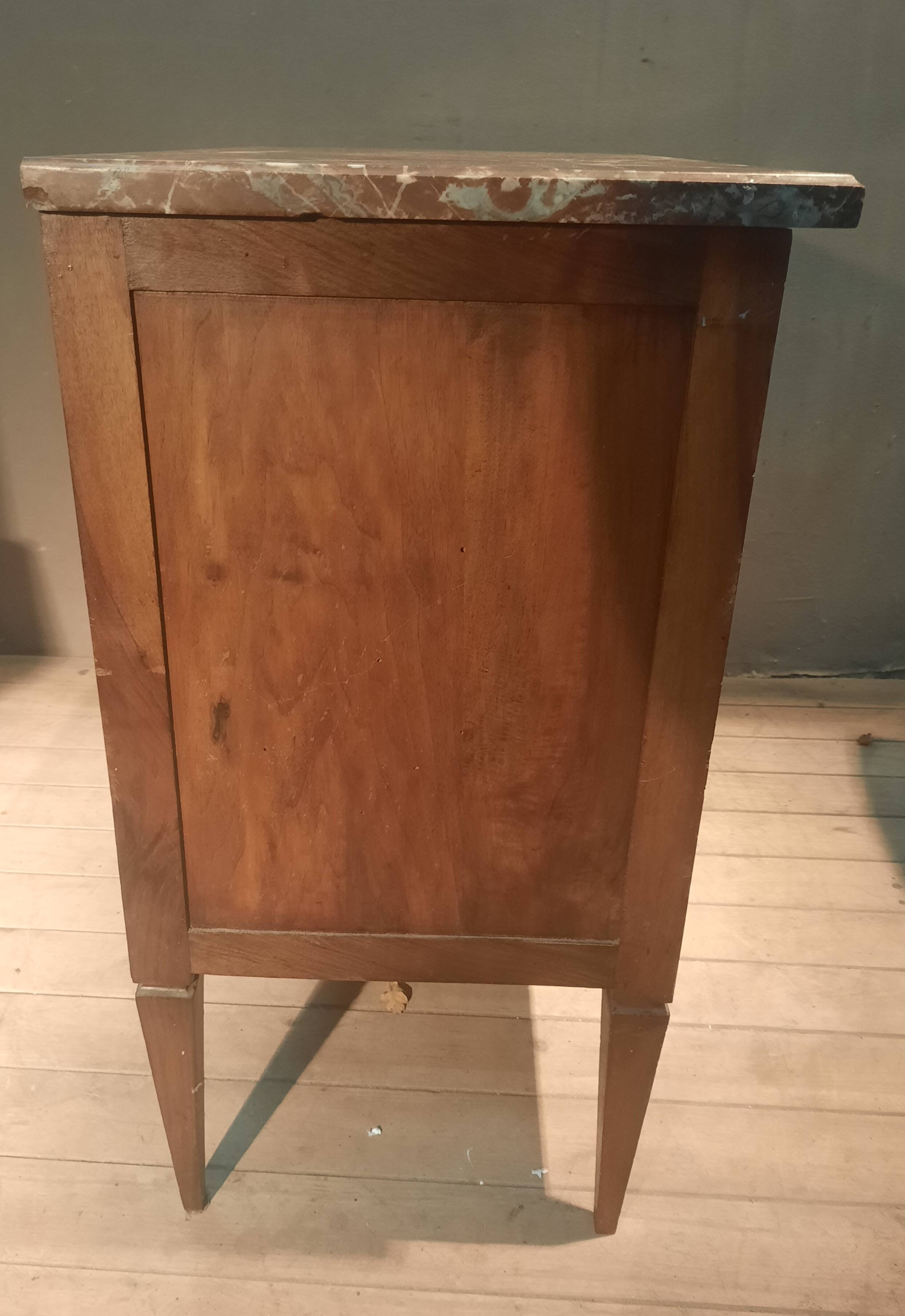 Louis XVI style chest of drawers with marble top
