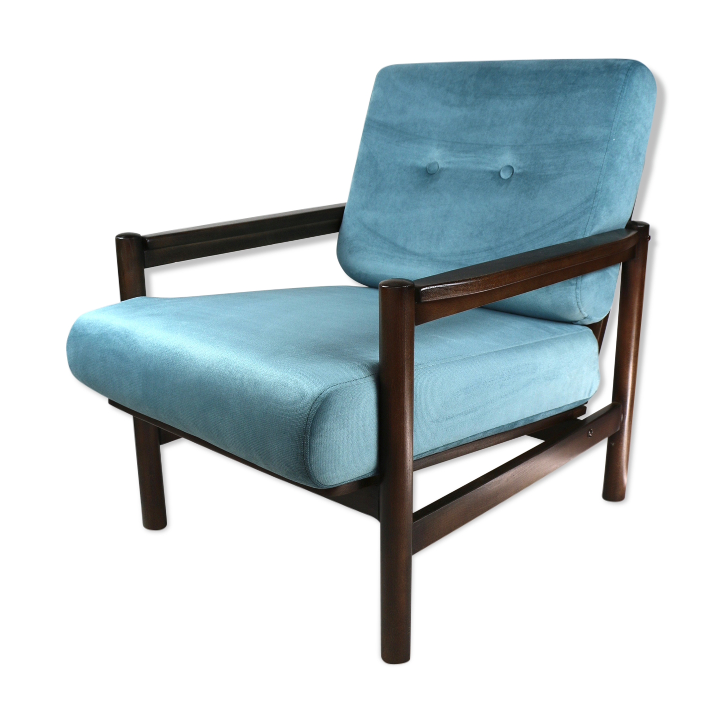 Vintage turquoise armchair, 1970s