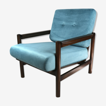 Fauteuil turquoise vintage, années 1970