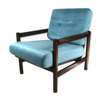 Fauteuil turquoise vintage, années 1970